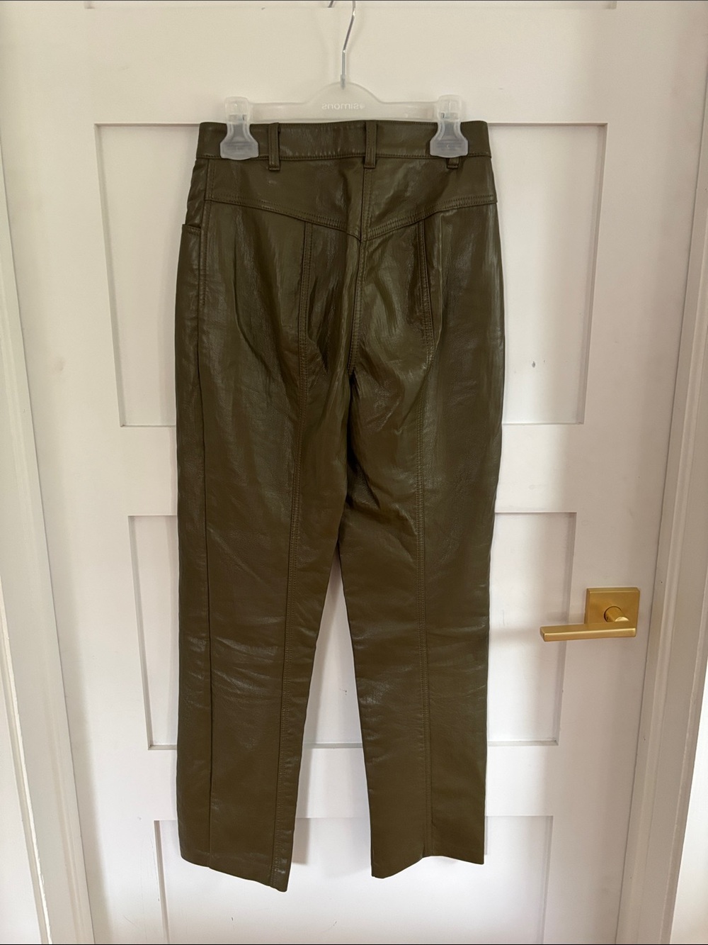 Wilfred Olive Straight-Leg Faux Leather Pants - Picture 2 of 4